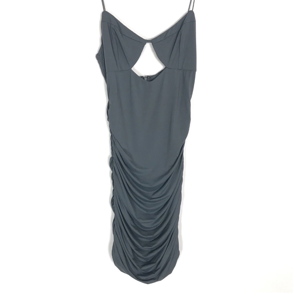 Tiger Mist Gray Ruched Bodycon Dress EUC